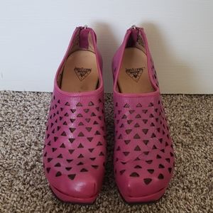 John Fluevog Pink Heels Shoes Curved Heel